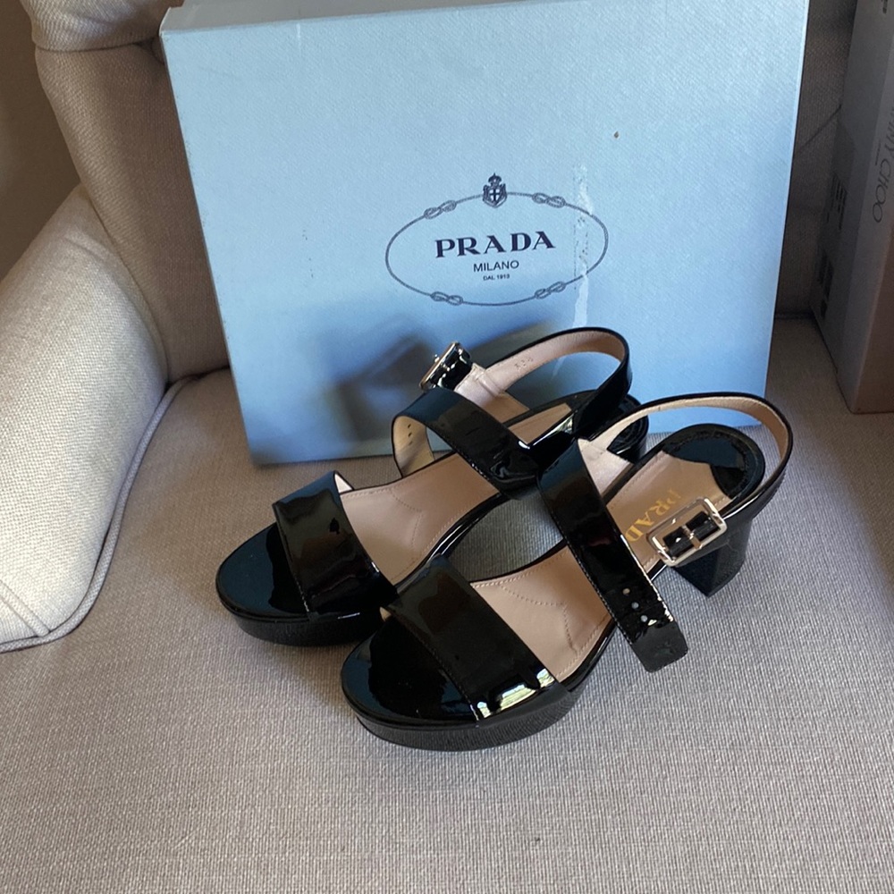 Prada size 37.5 black patent